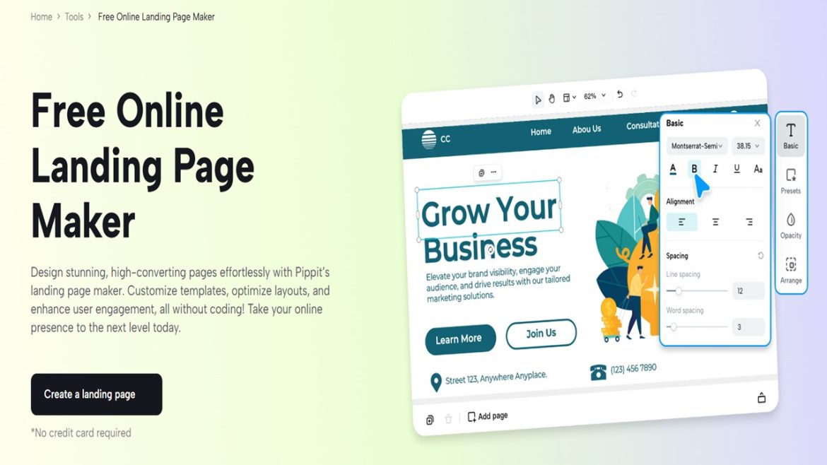 Features of Pippit s Free Landing Page Maker Ensure Consistent Branding